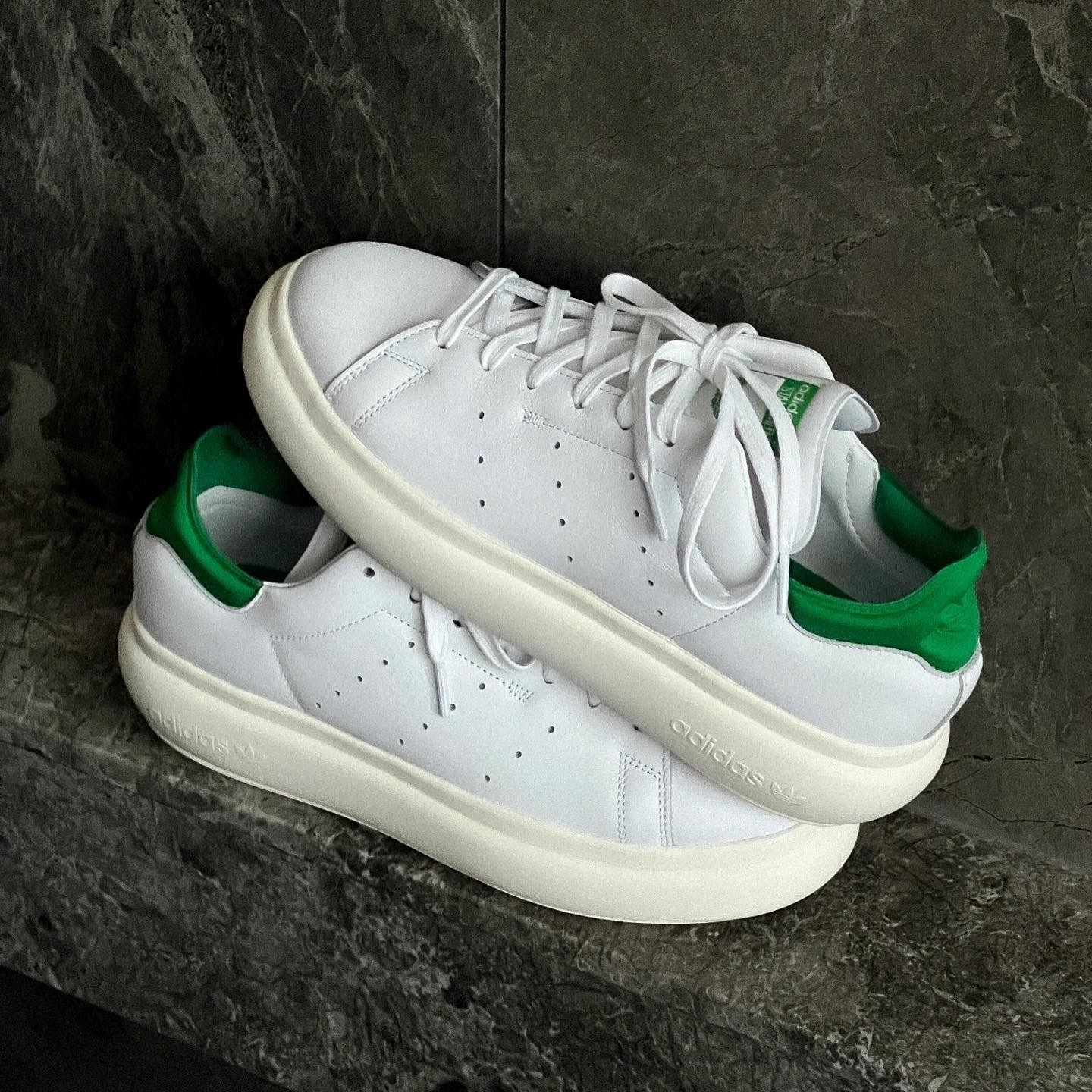 ADIDAS STAN SMITH PF 史密斯 白綠 綠尾 胖胖鞋 麵包鞋 厚底 增高 女鞋 ID2786 / 調貨