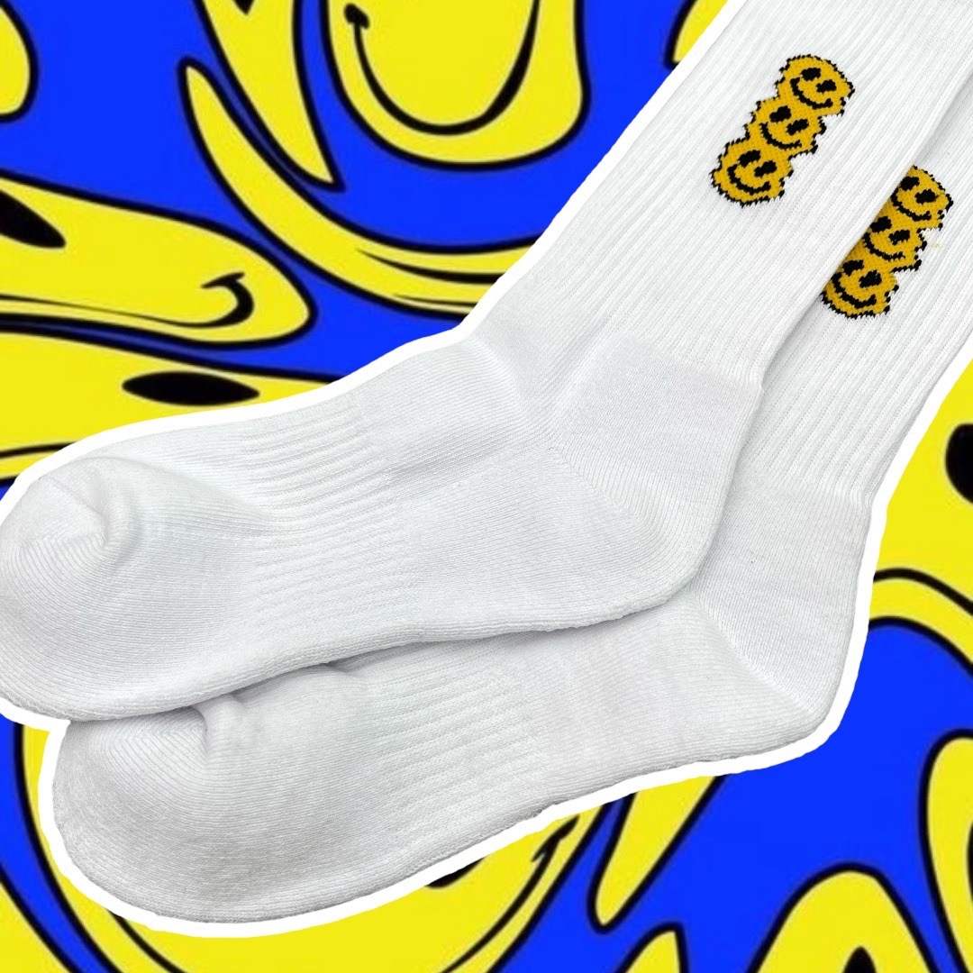 《407》#厚系列 / 三層溶解笑臉長襪