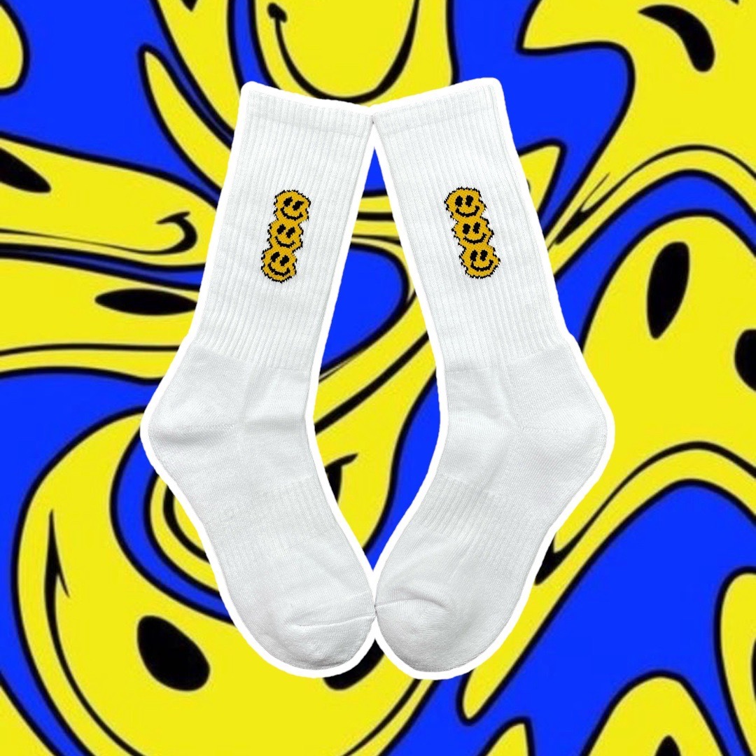 《407》#厚系列 / 三層溶解笑臉長襪