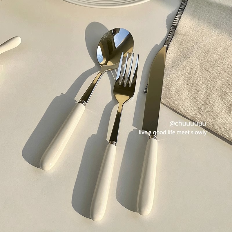 《1485》ins純白色系不銹鋼湯叉