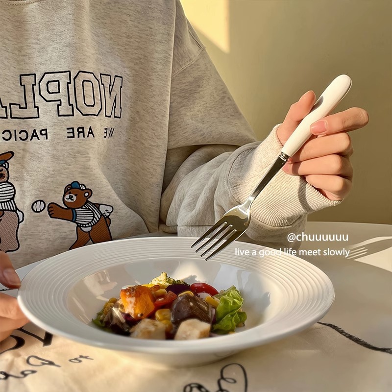 《1485》ins純白色系不銹鋼湯叉