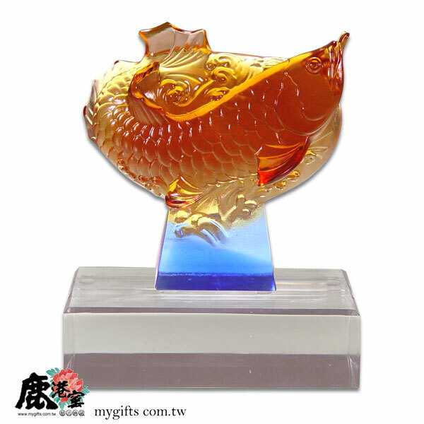 水晶琉璃魚躍龍門擺飾｜開運招財 升遷順利 吉祥藝術精品