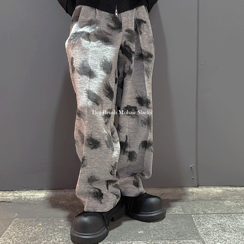 圓點刷羊毛西裝褲