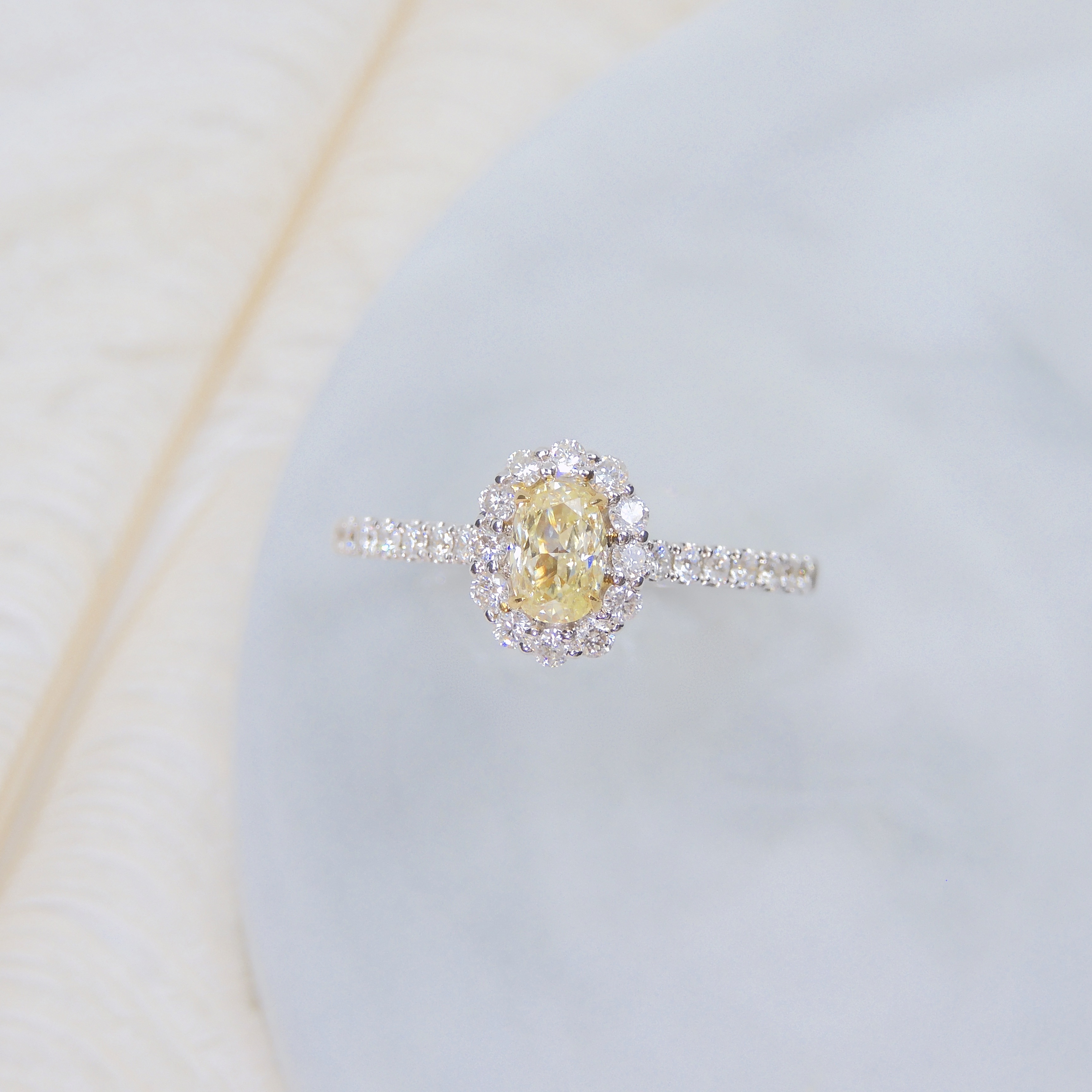 18K金 0.27ct 黃鑽戒指