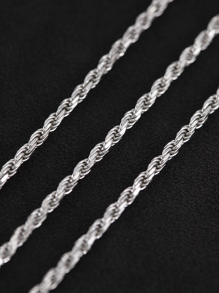 WBJ訂製珠寶 2mm純銀麻花鍊項鍊 防氧處理