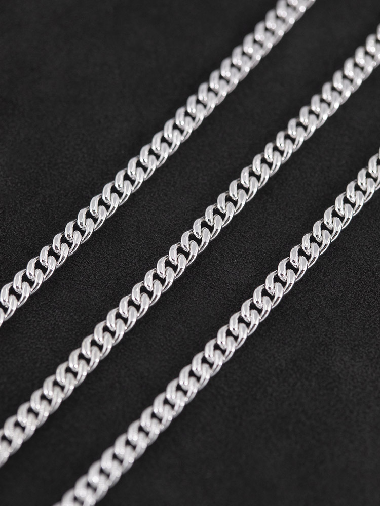 4mm 純銀古巴鍊項鍊