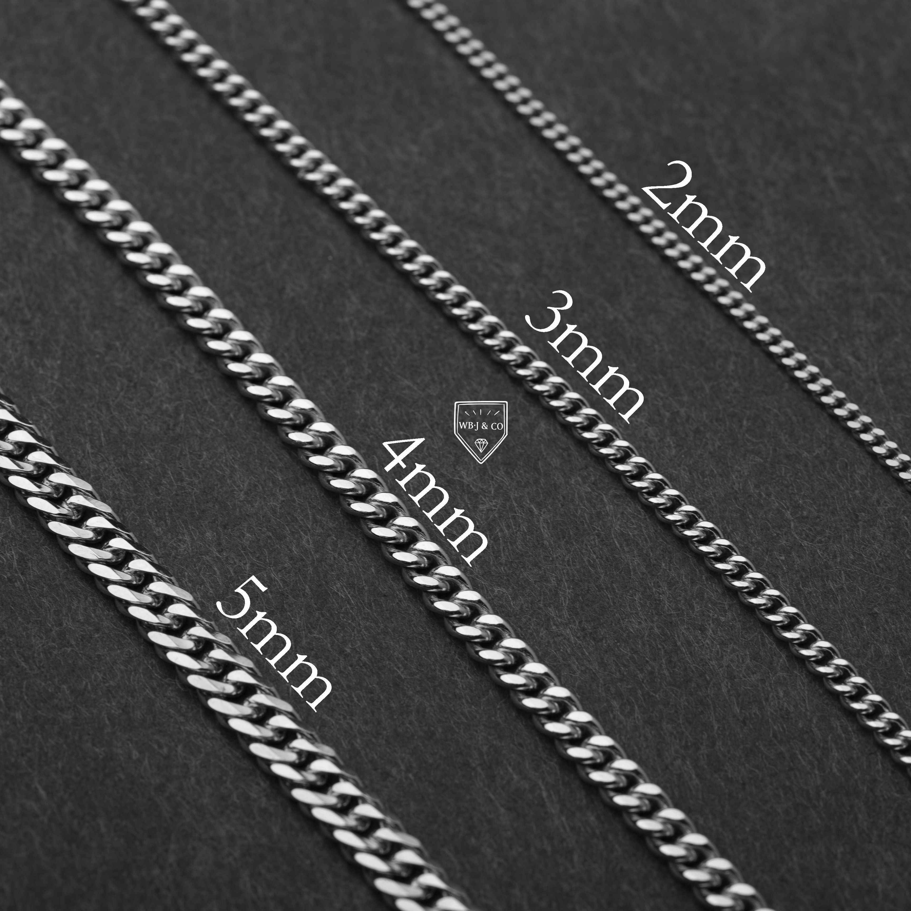 4mm 純銀古巴鍊項鍊