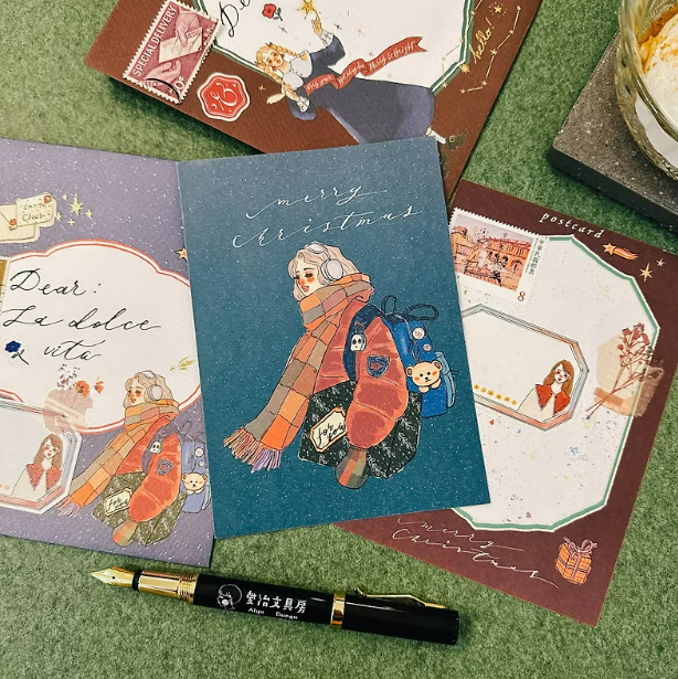 聖誕節早晨女孩 聖誕卡 聖誕明信片｜甜蜜生活 la dolce vita 臺灣