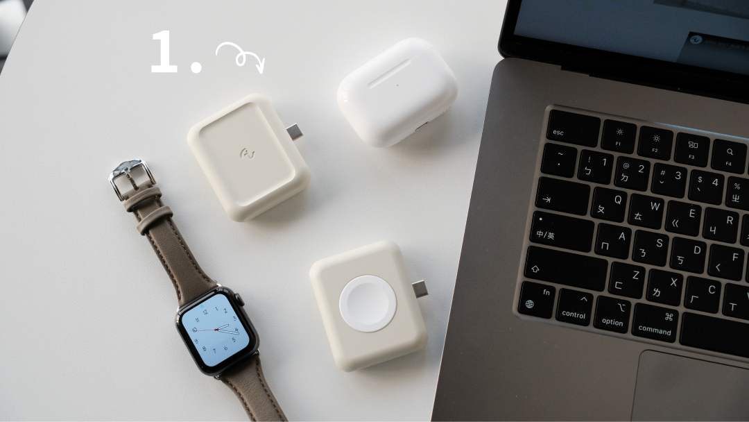 Allite WA1 2IN1 AppleWatch AirPods 便攜型雙面充電器