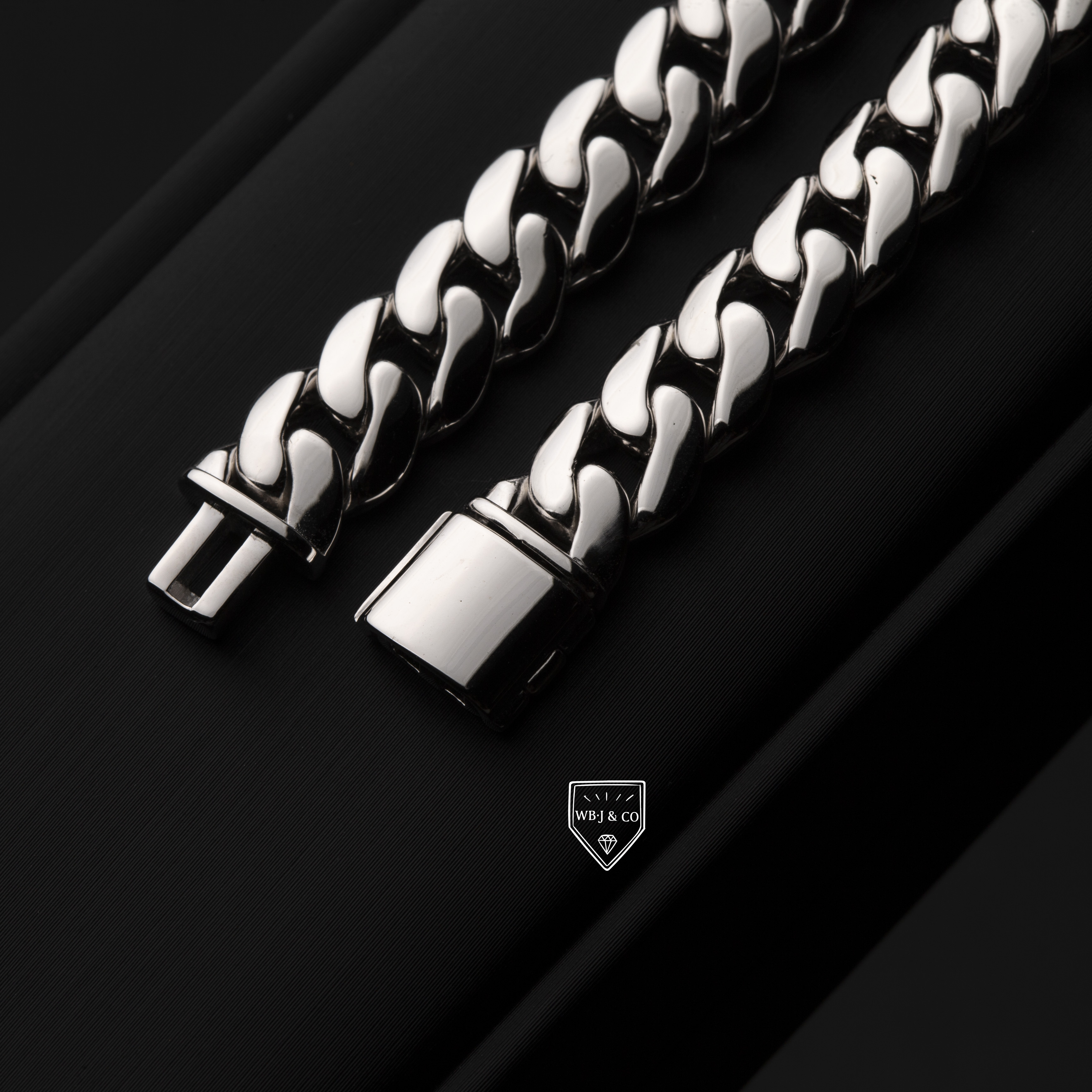 10mm 純銀古巴鍊｜實心