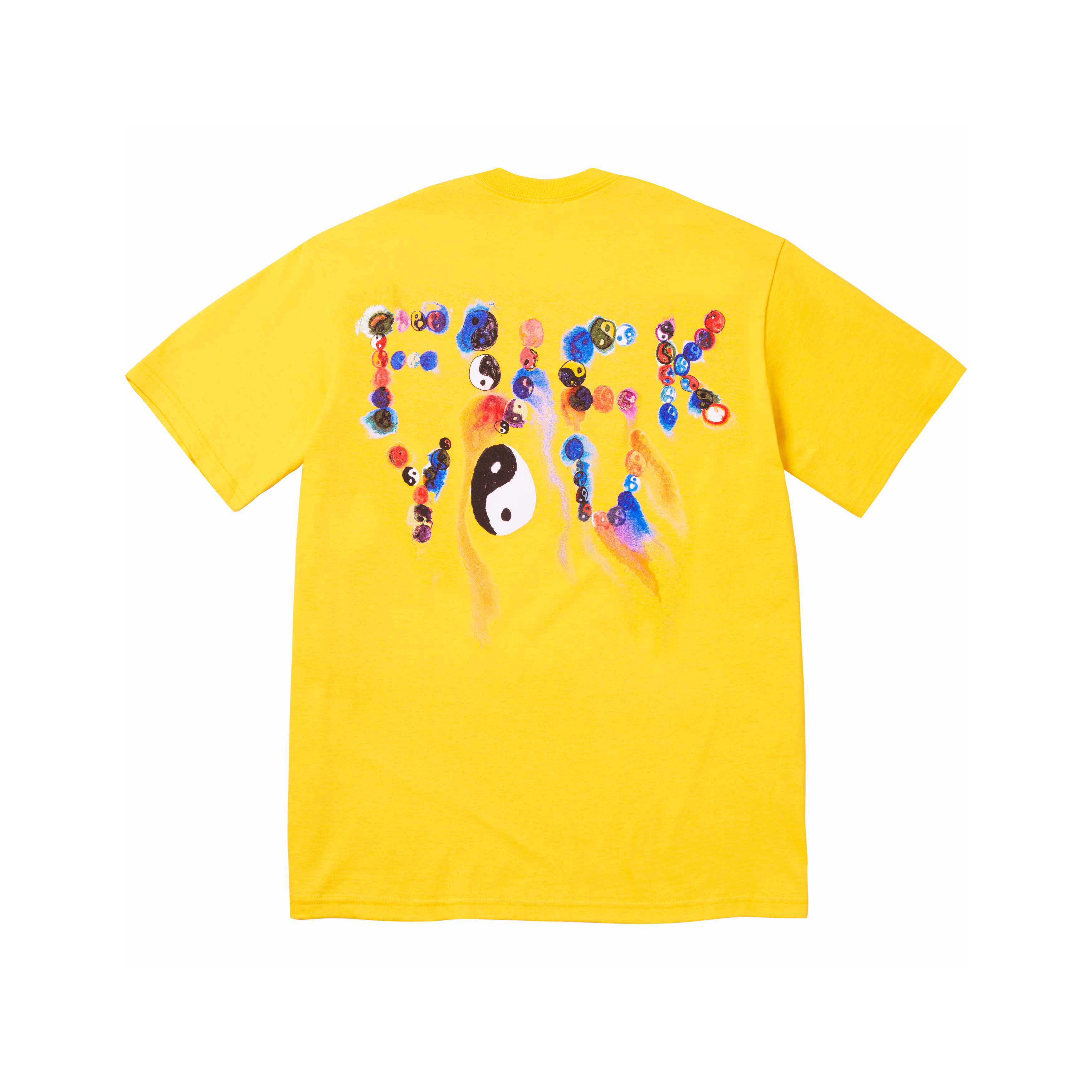 SUPREME YING YANG FUCK YOU T 陰陽 太極 短T 黃色