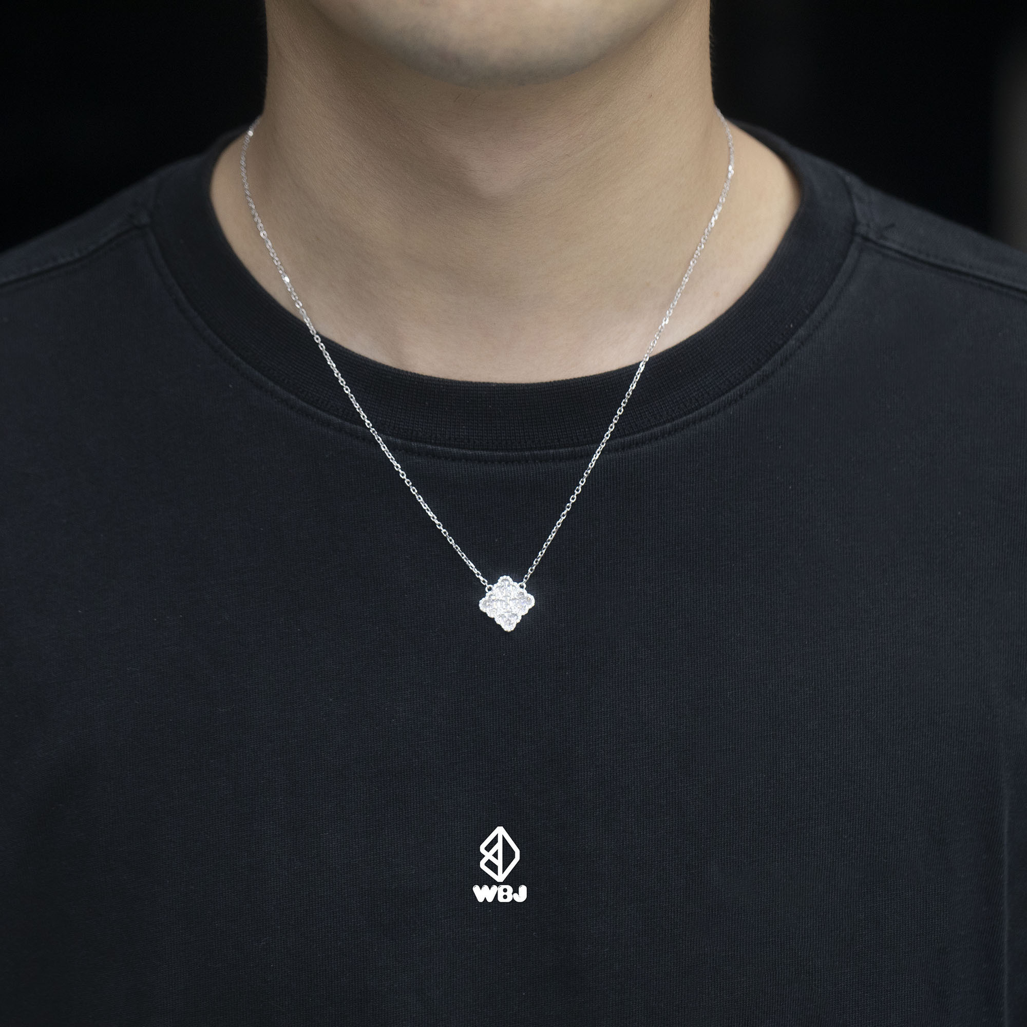 四葉草｜滿鑲花朵鍊牌項鍊