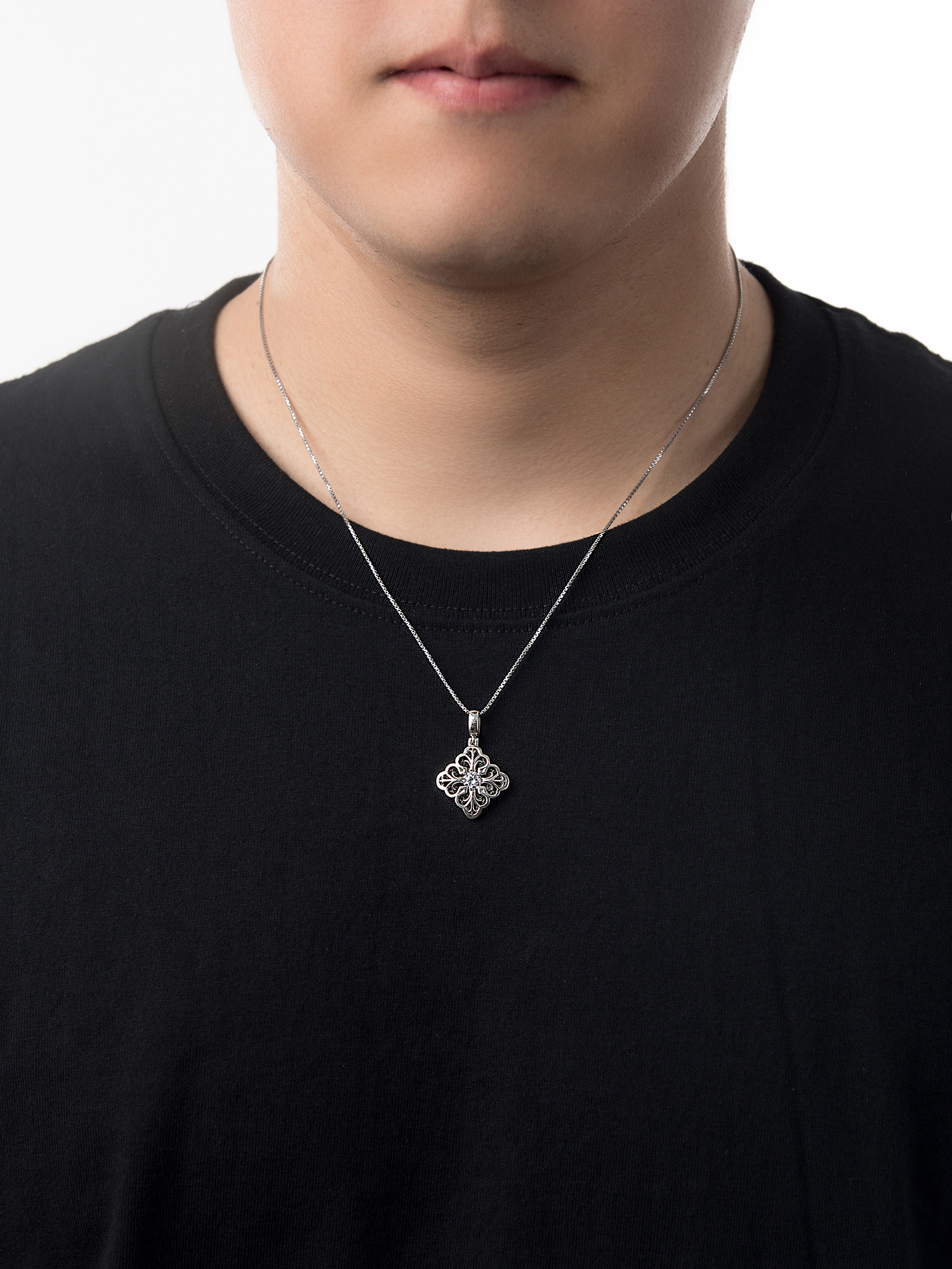 四葉草｜歌德花蕾單鑽吊墜