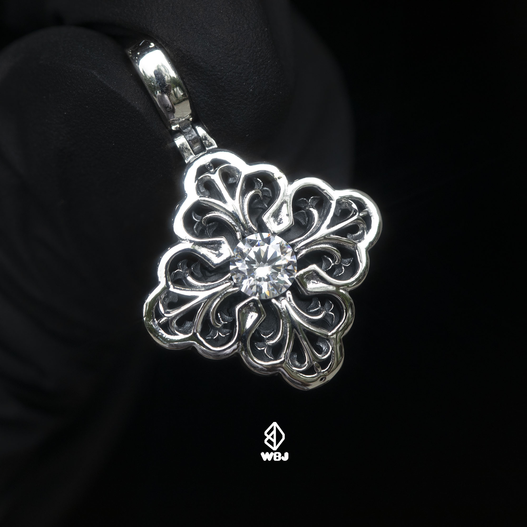 四葉草｜歌德花蕾單鑽吊墜