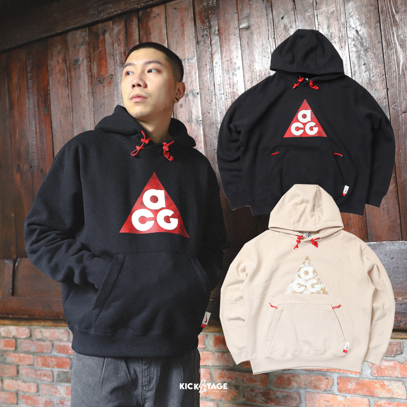 **特價商品售出不退換**男女款 NIKE ACG CNY HOODIE 奶茶色 黑色 龍年 新年 厚磅 大LOGO 長袖 帽T【FZ6193】NKDRAGON