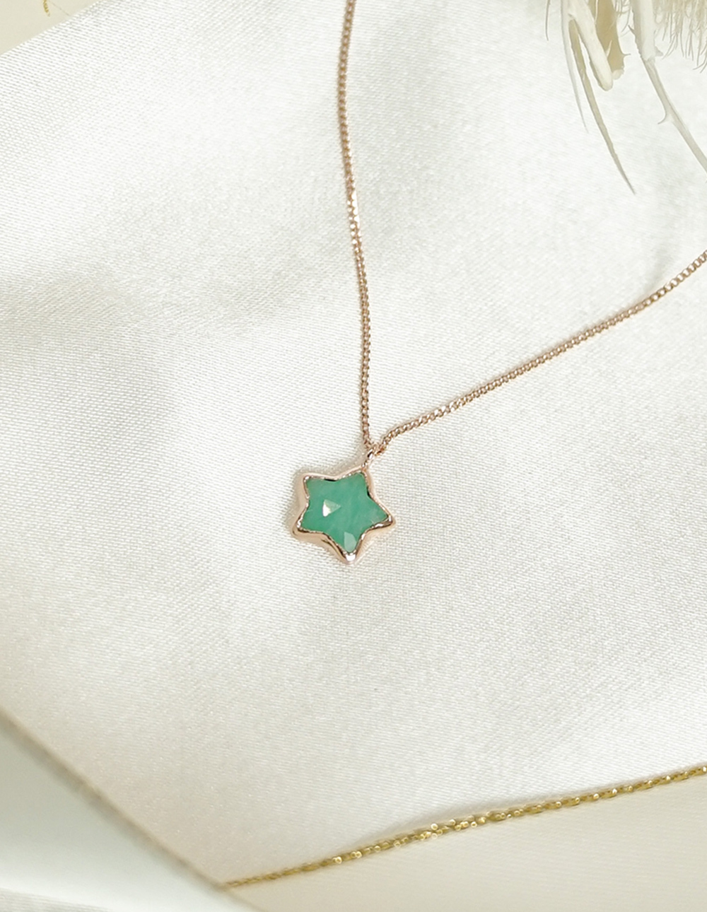 925 純銀天然石星星項鍊