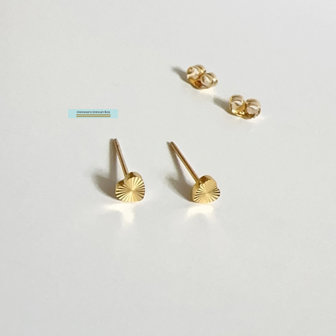 心允 - 心形Ｋ金耳環