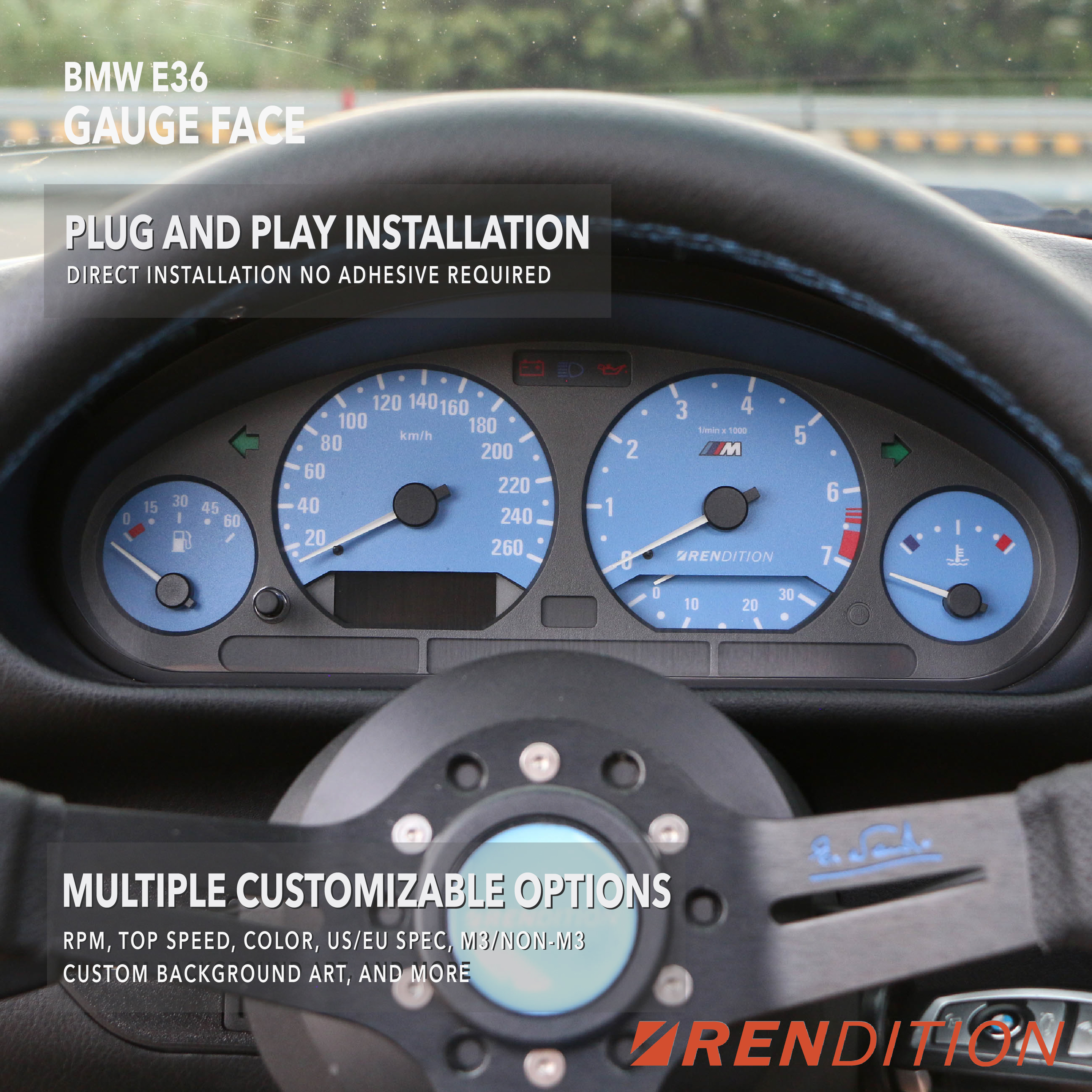 BMW E36 GAUGE FACE FOR M3 316 318 325 328 Ti Comapct