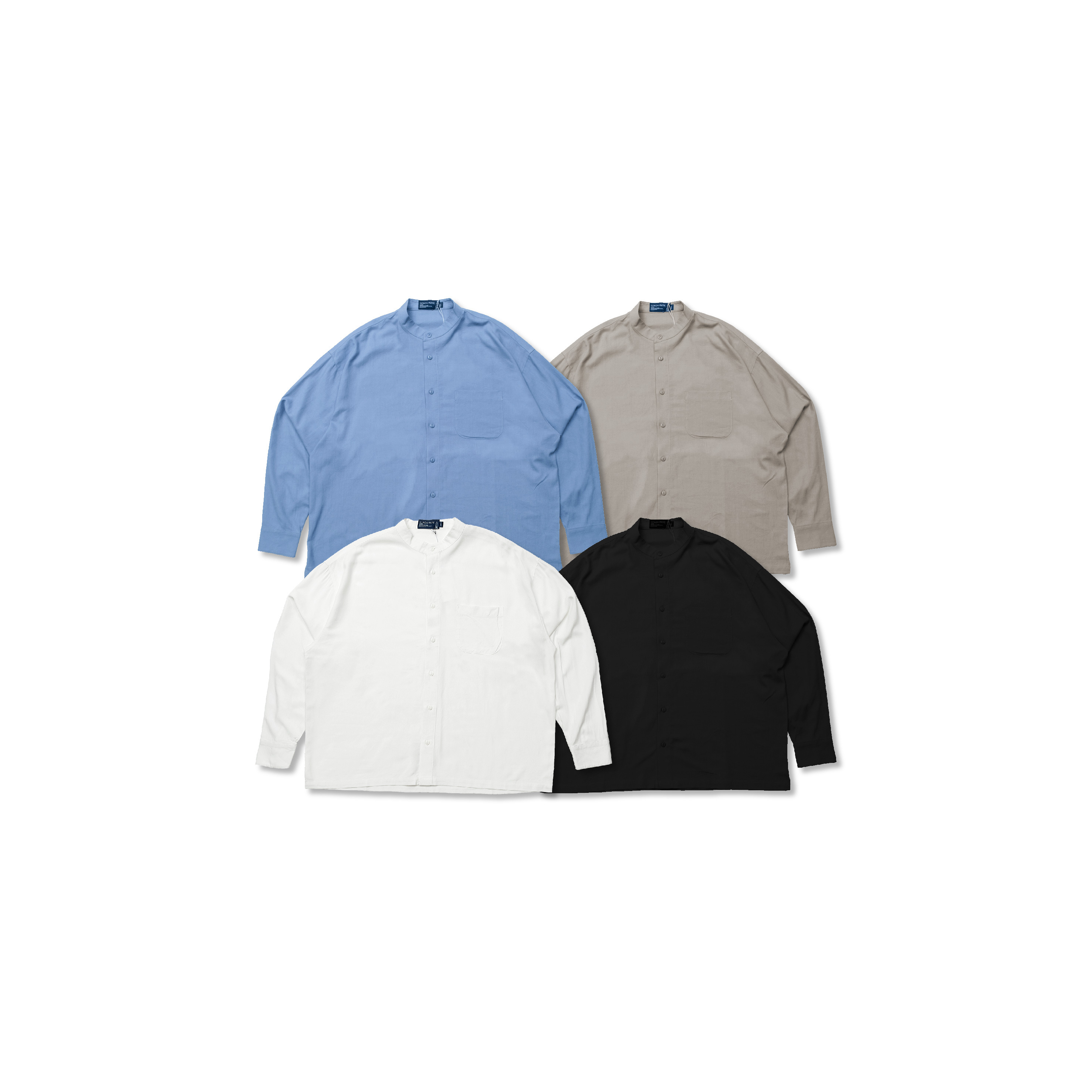 SIMON MADE TL-2344 定番 基礎 日式 無領 襯衫