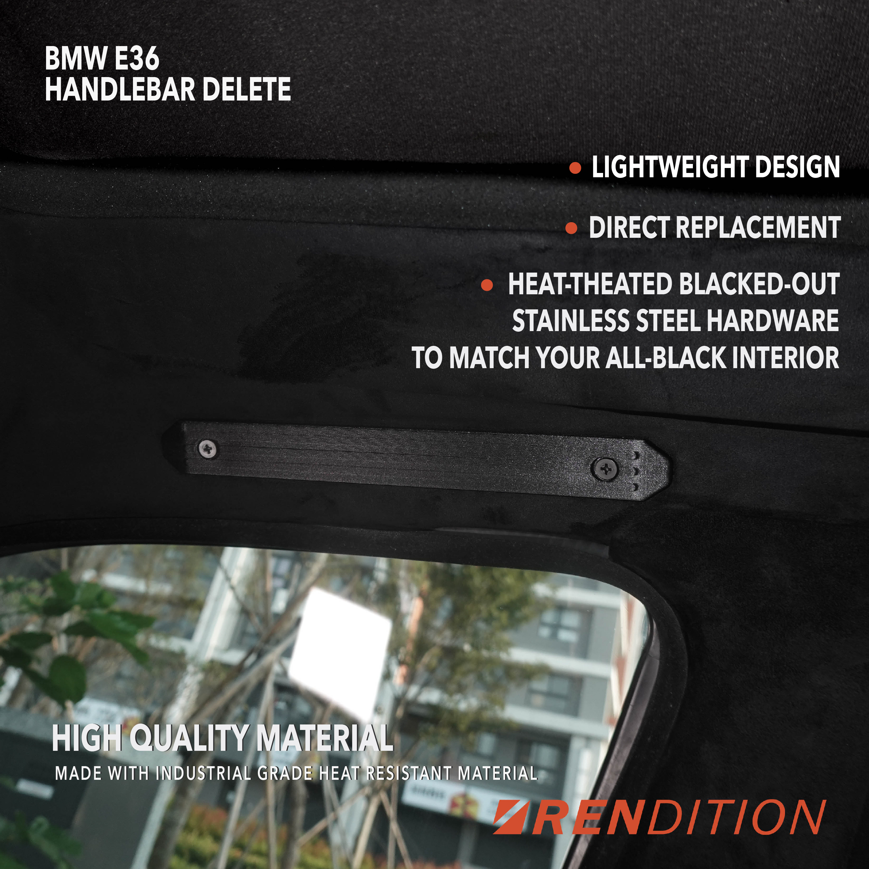 BMW E36 UPPER INTERIOR DELETE KIT / SUN VISOR DELETE / VANITY LIGHT DELETE