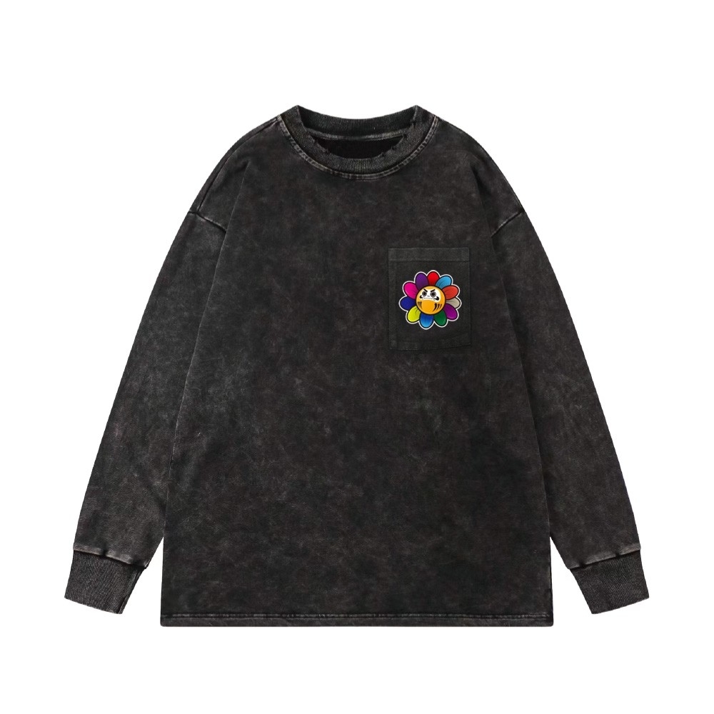 XCTRL 達摩小花水洗口袋長袖T