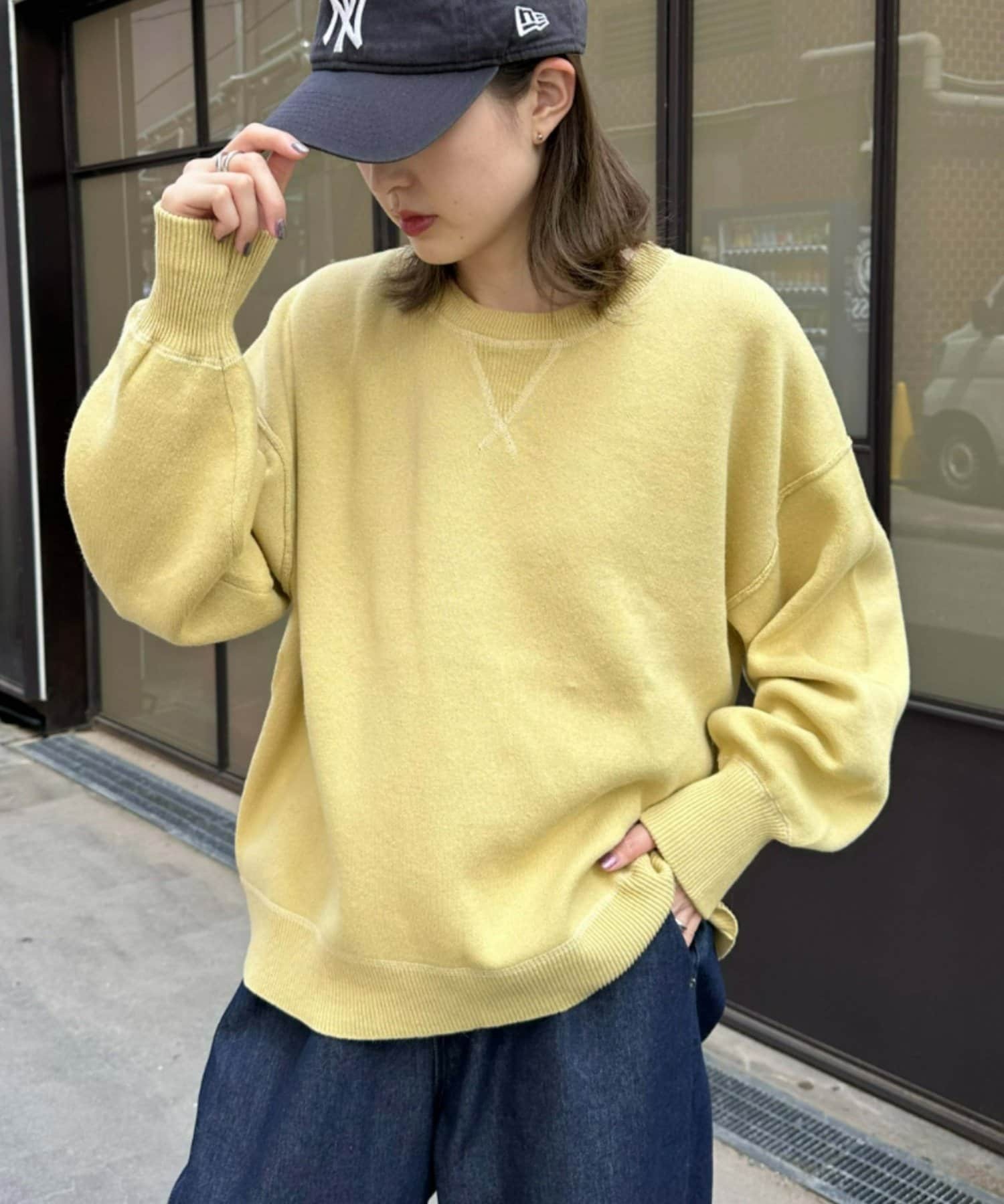 CIAOPANIC TYPY(チャオパニックティピー)  スウェットライクボリュームスリーブニット黃（TYZ1032305A0001）