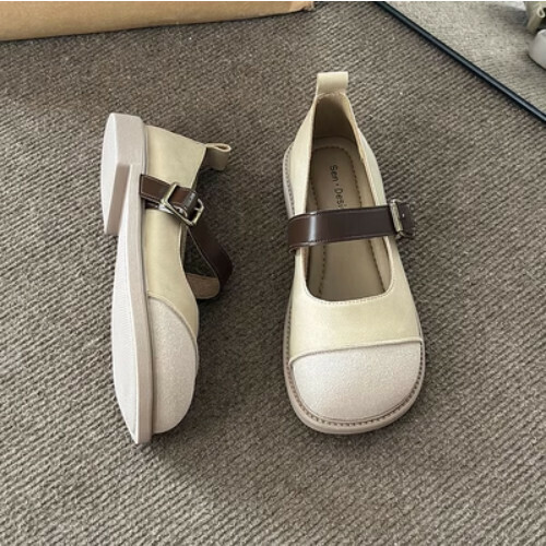 casual flat buckle shoes
