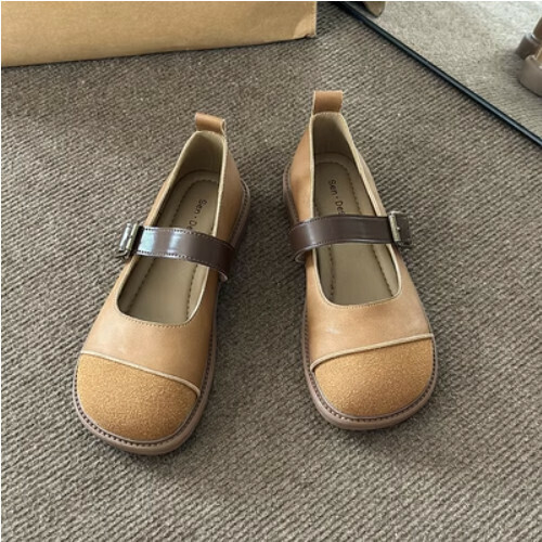 casual flat buckle shoes