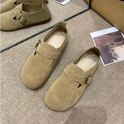 suede slip-on flats
