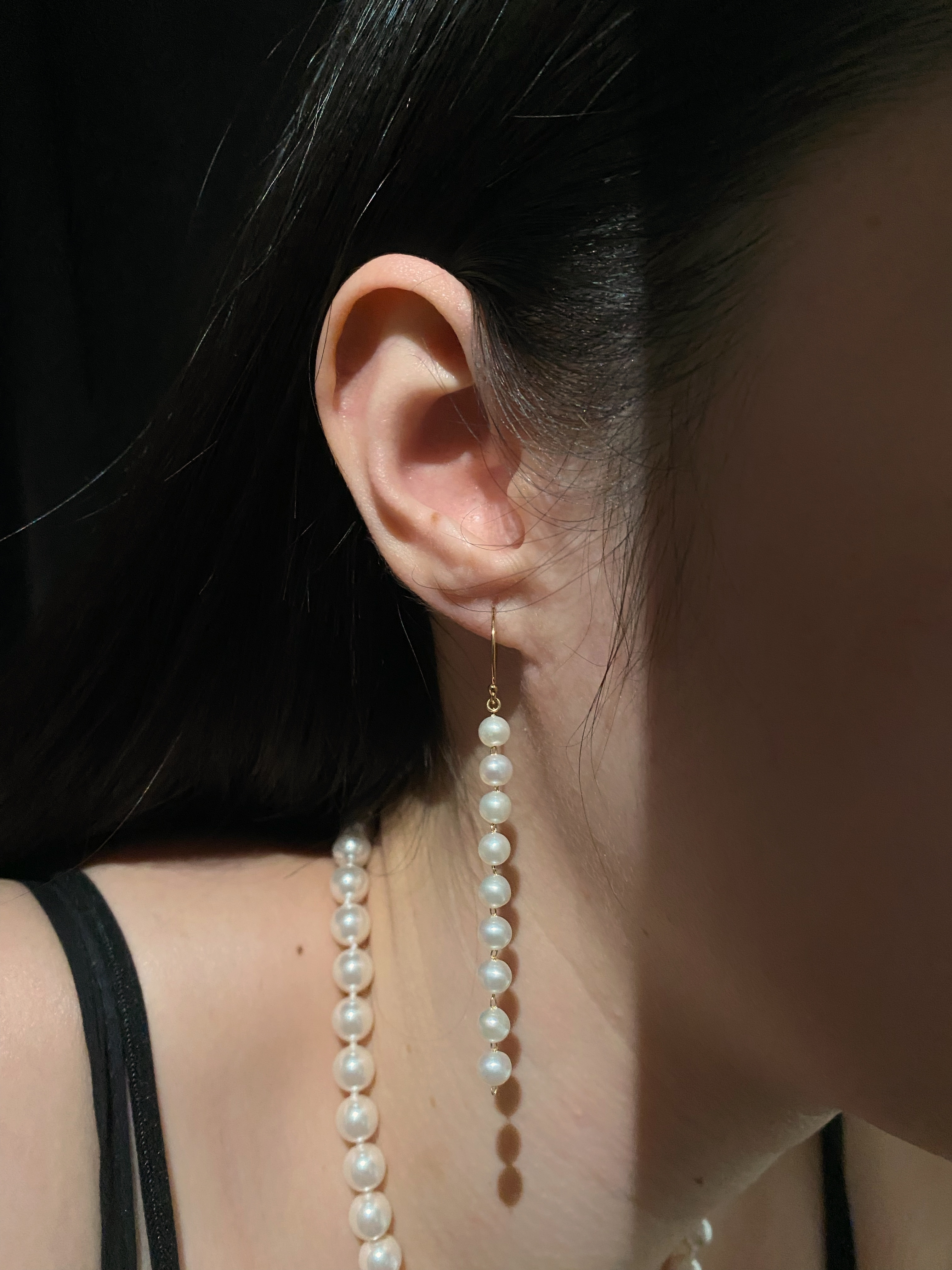 串串珍珠耳環