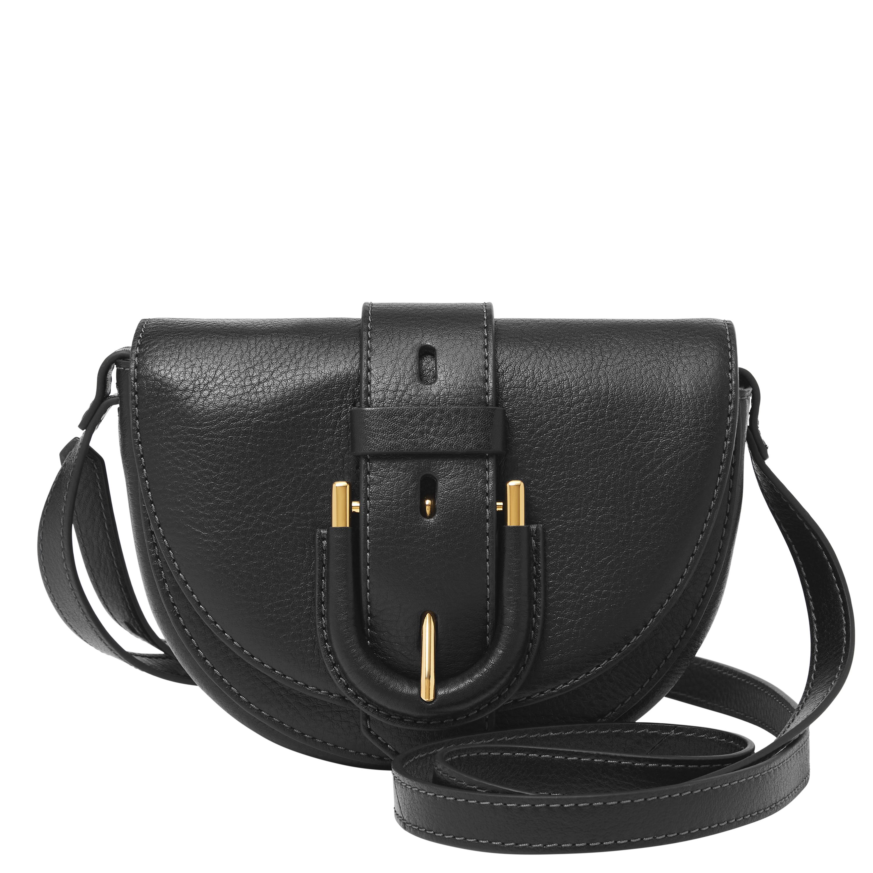 Harwell 真皮翻蓋馬鞍包-黑色 ZB1853001