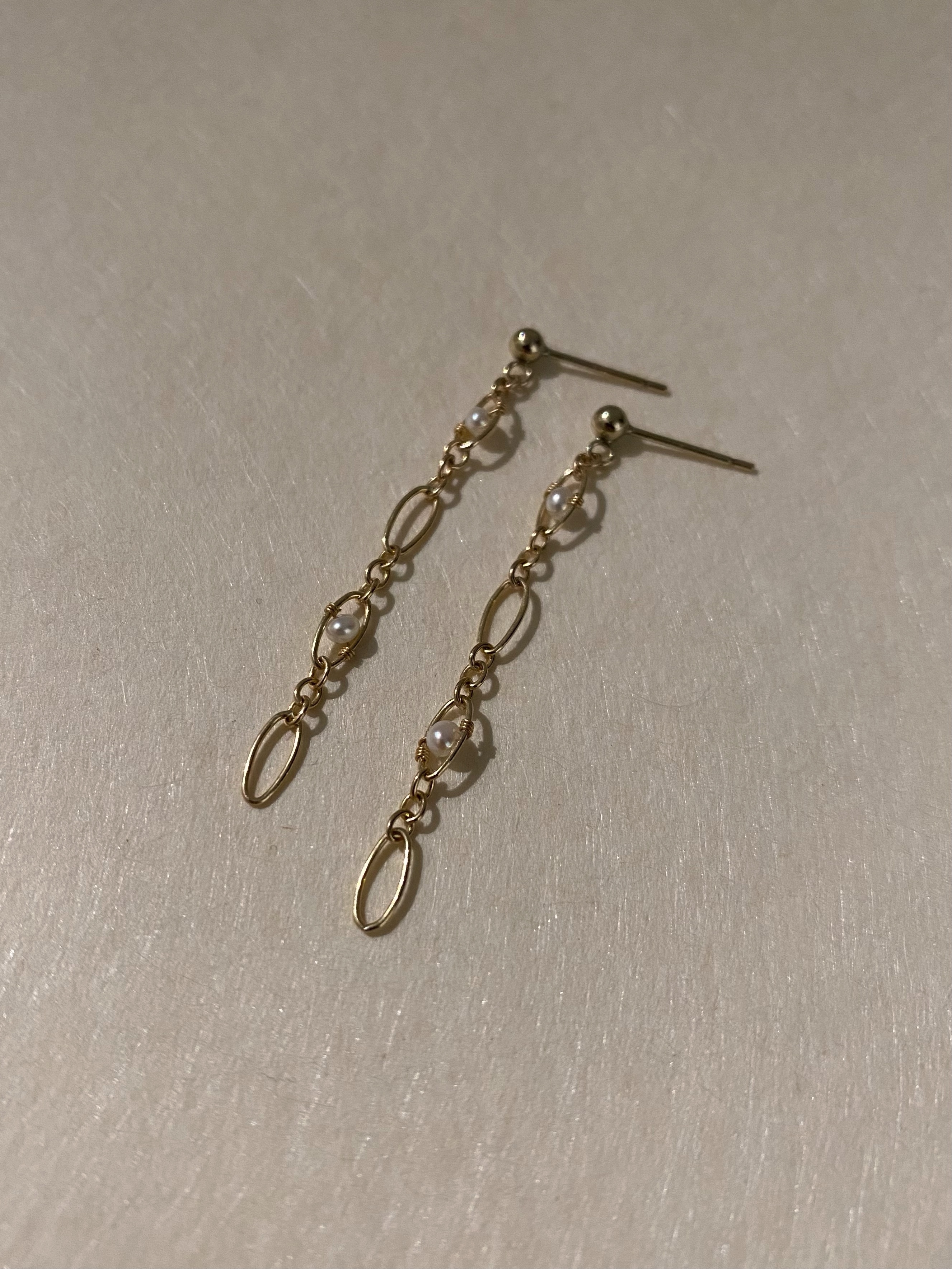 胖胖珍珠間隔耳環