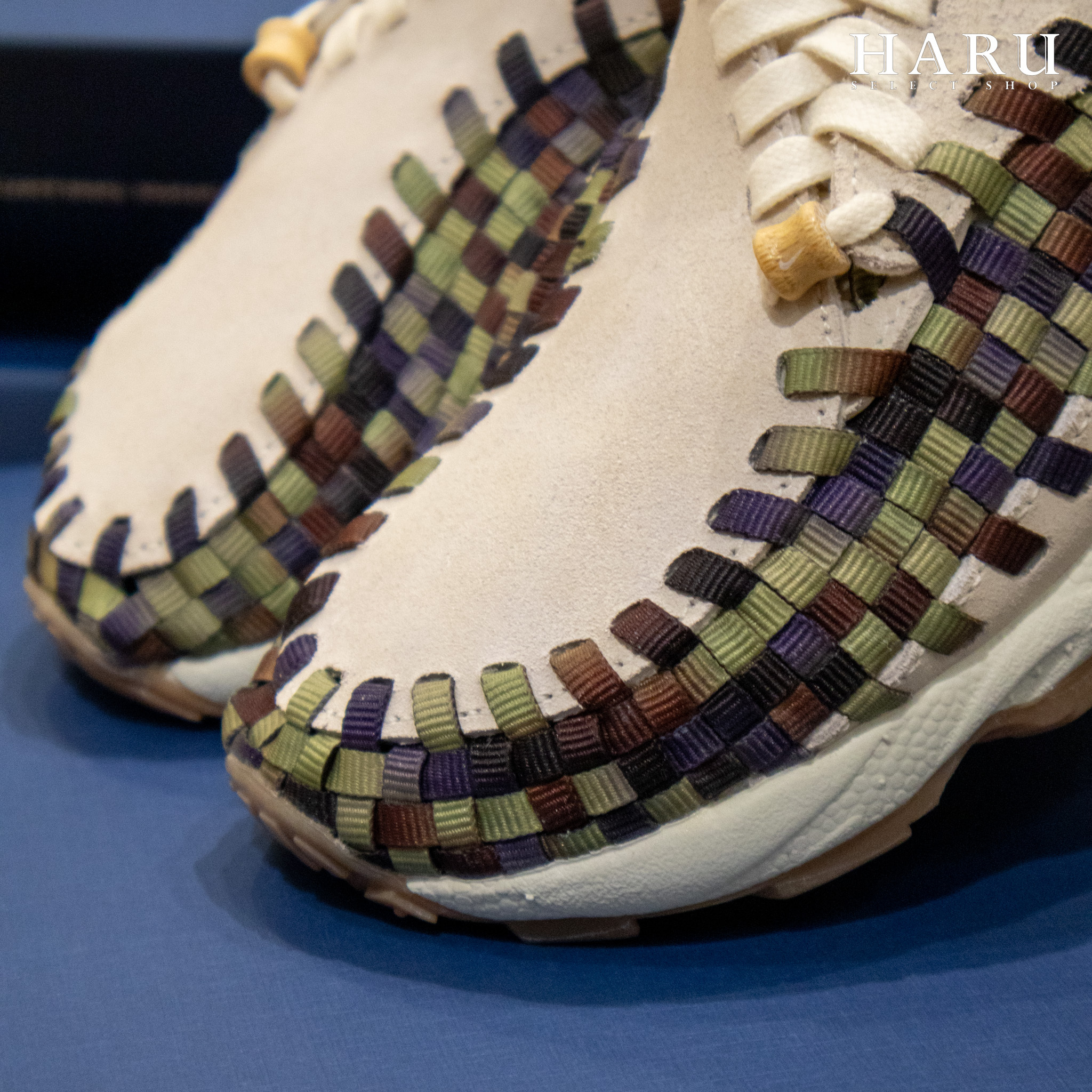 NIKE AIR FOOTSCAPE WOVEN 米色 彩虹 編織 耐克 紫竹 竹子 鞋扣 編織鞋 經典慢跑復古休閒鞋 FV3615-191