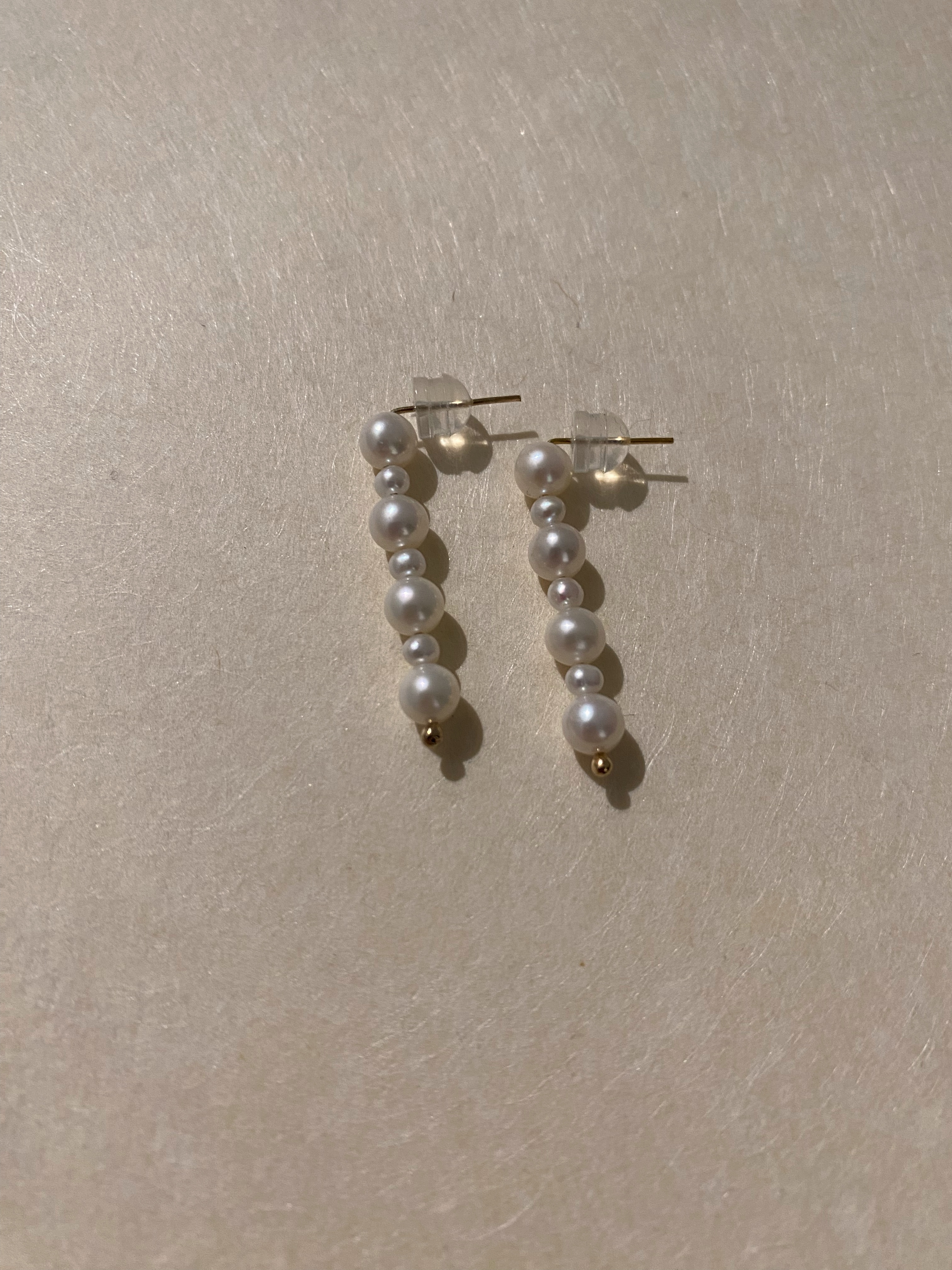 L型 大珍珠小珍珠耳環