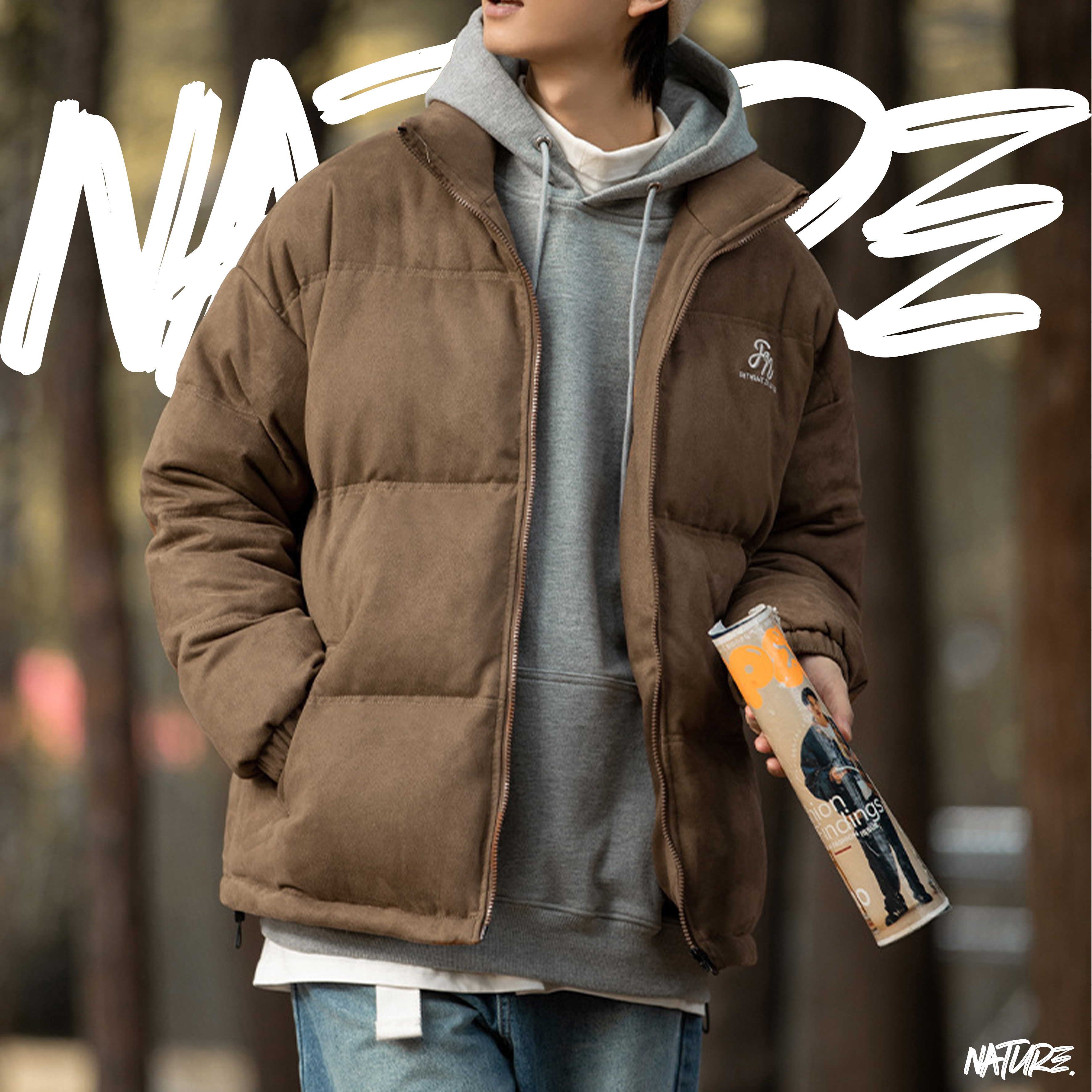 『現貨』NATURE 加厚版 麂皮羽絨外套 情侶 冬季新款