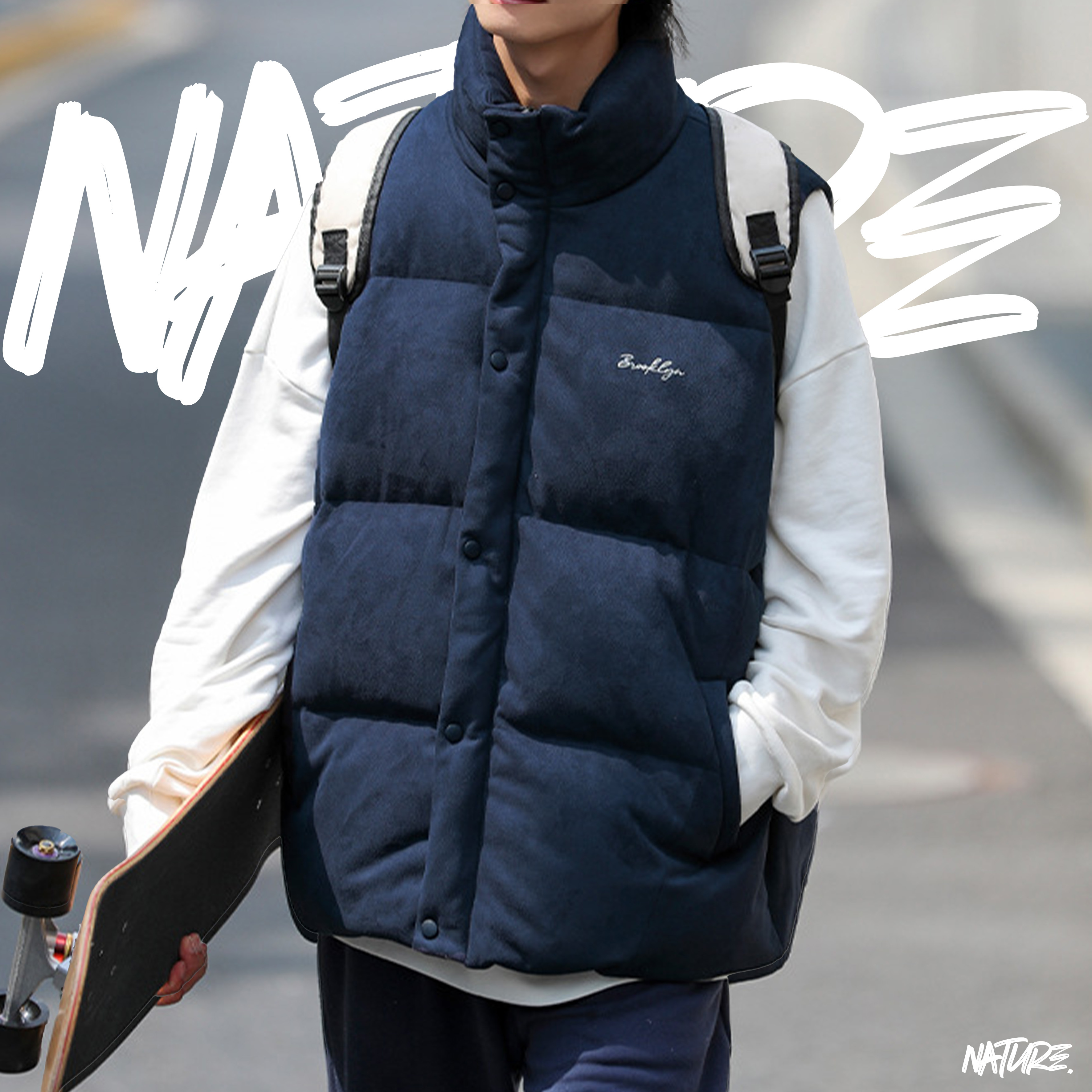 『現貨』NATURE 加厚版 麂皮羽絨背心 冬季新款