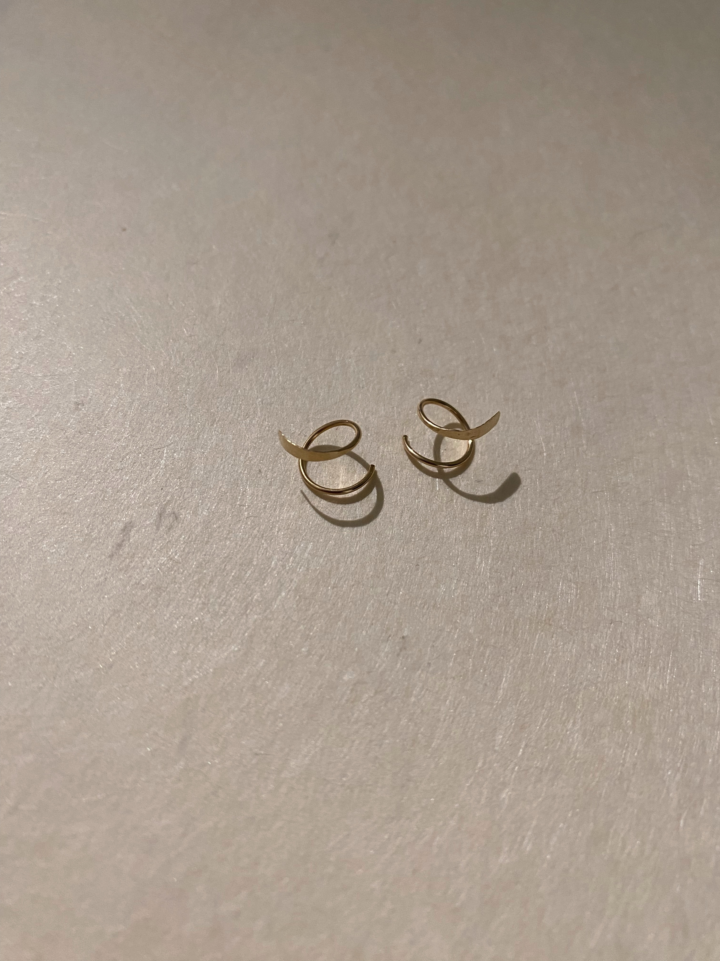 法式敲拓纏繞耳環