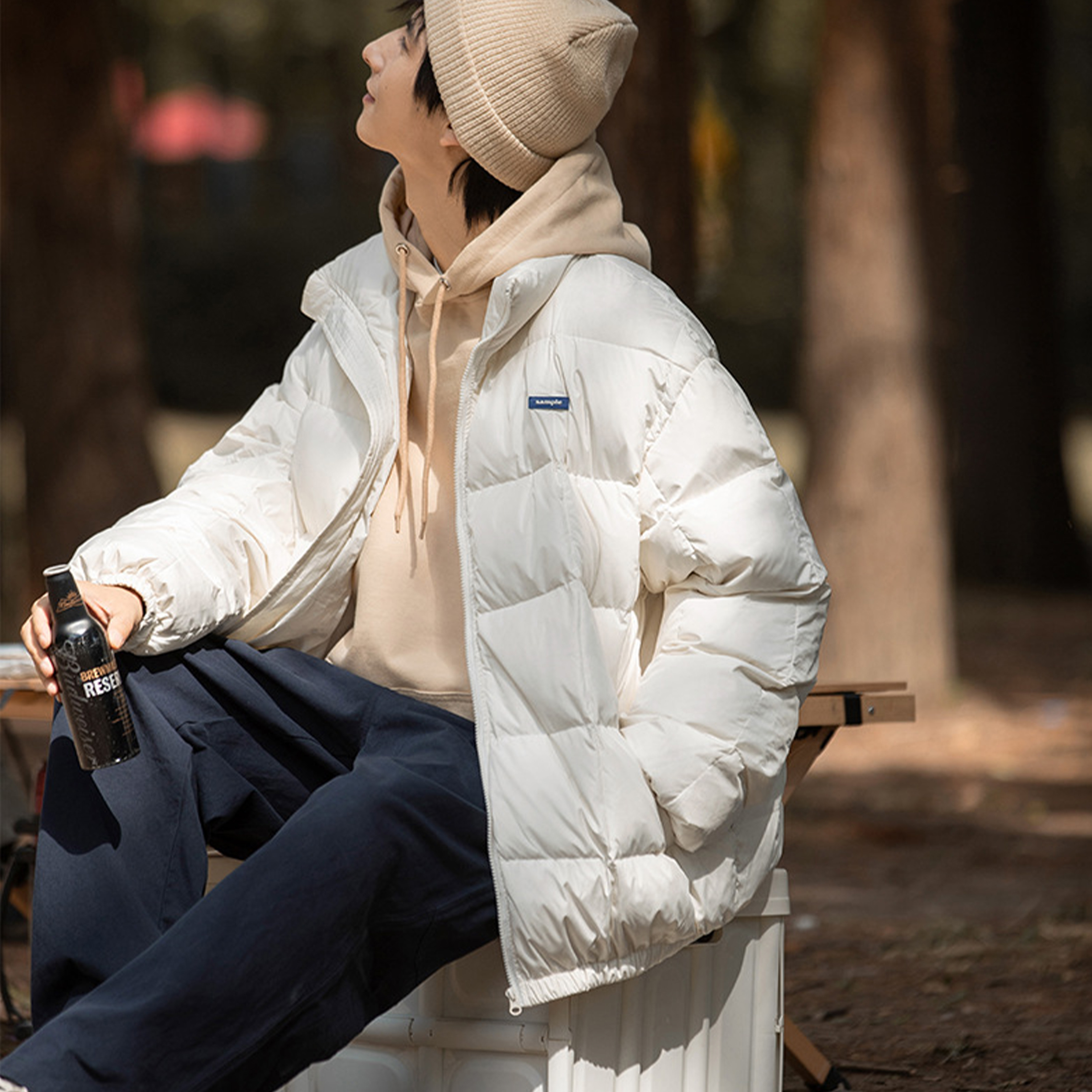 『現貨』NATURE 方格羽絨外套 情侶款 冬季新款