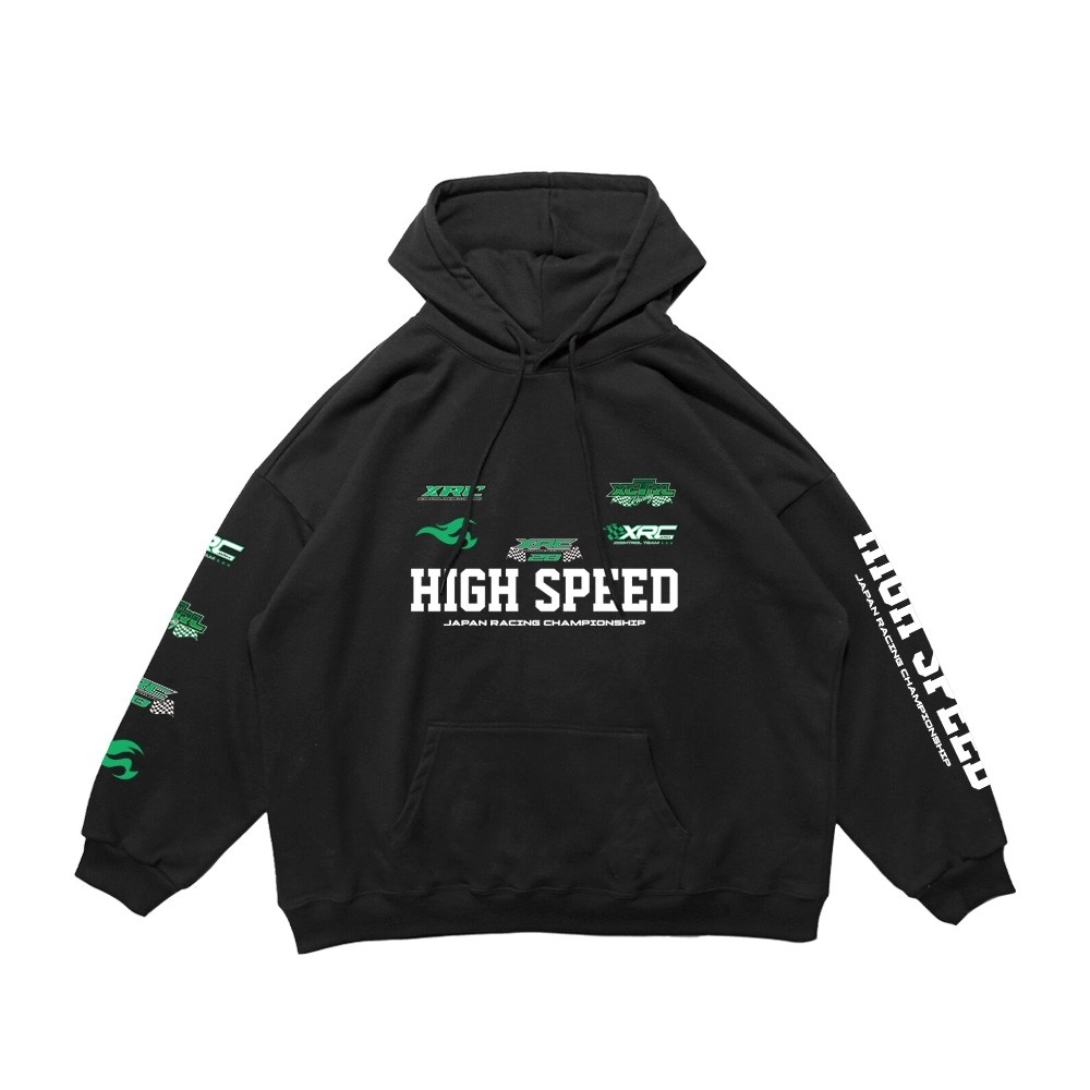 XCTRL 高速賽車寬版帽T-黑