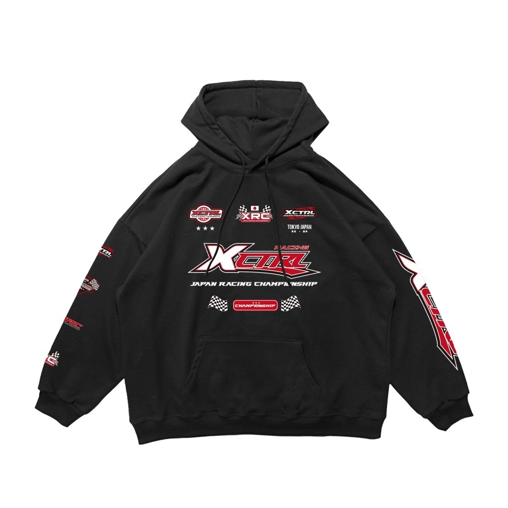 XCTRL 東京賽車冠軍寬版帽T-黑