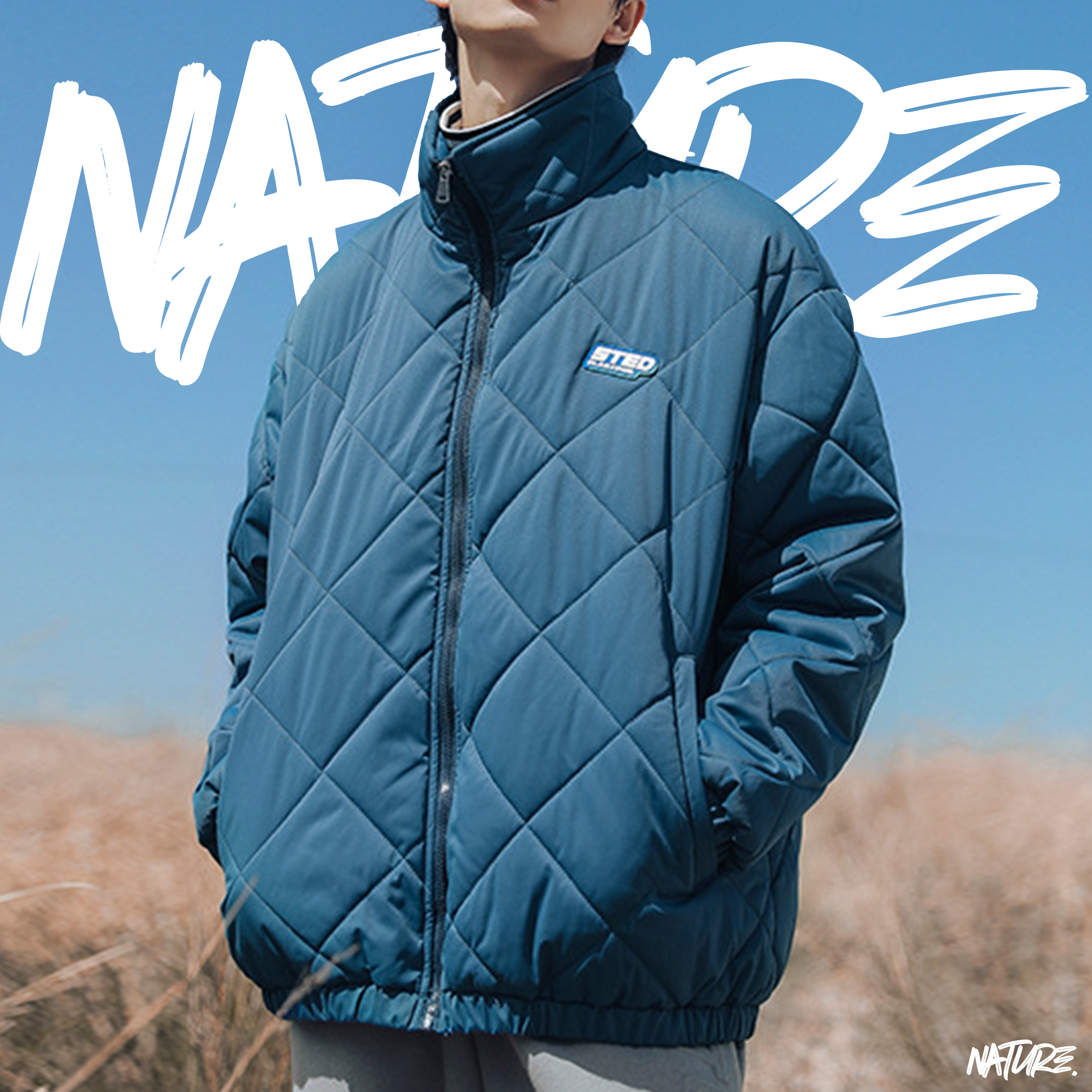 『現貨』NATURE 加厚版 方格縫線 鋪棉外套 冬季新款