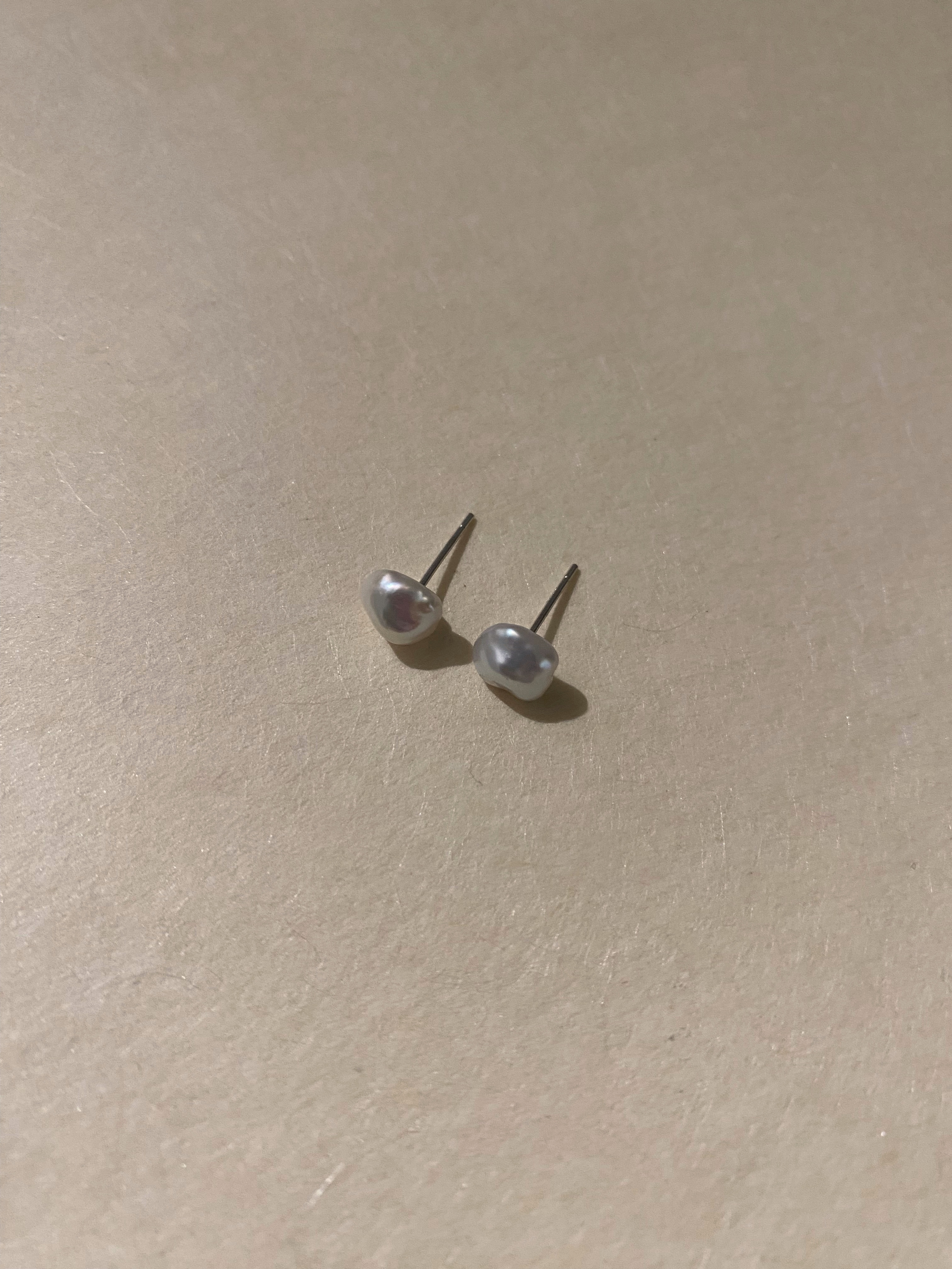 小銀錠珍珠耳環