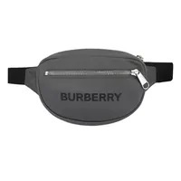[S] BURBERRY ML CANON BRANDED NYLON BELT/CROSSBODY BAG,CHARCOAL GREY, 80528881-CHARCOAL GREY (SB63)