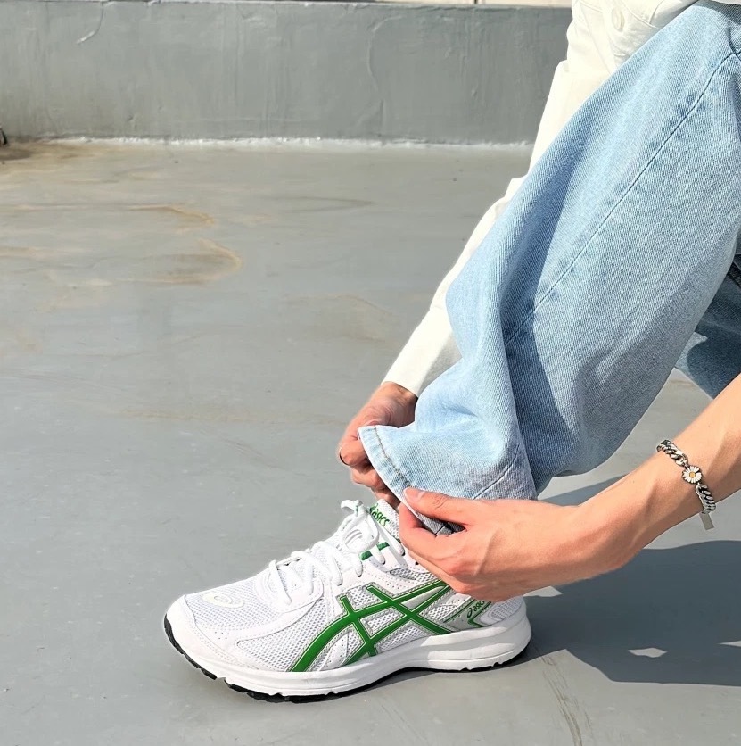 ASICS JOG 100S 白綠 復古綠 大LOGO 復古 1201A896-100 / 調貨