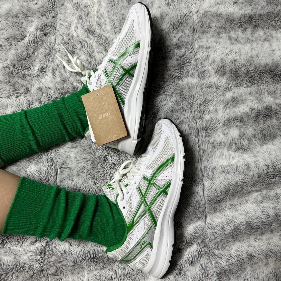 ASICS JOG 100S 白綠 復古綠 大LOGO 復古 1201A896-100 / 調貨