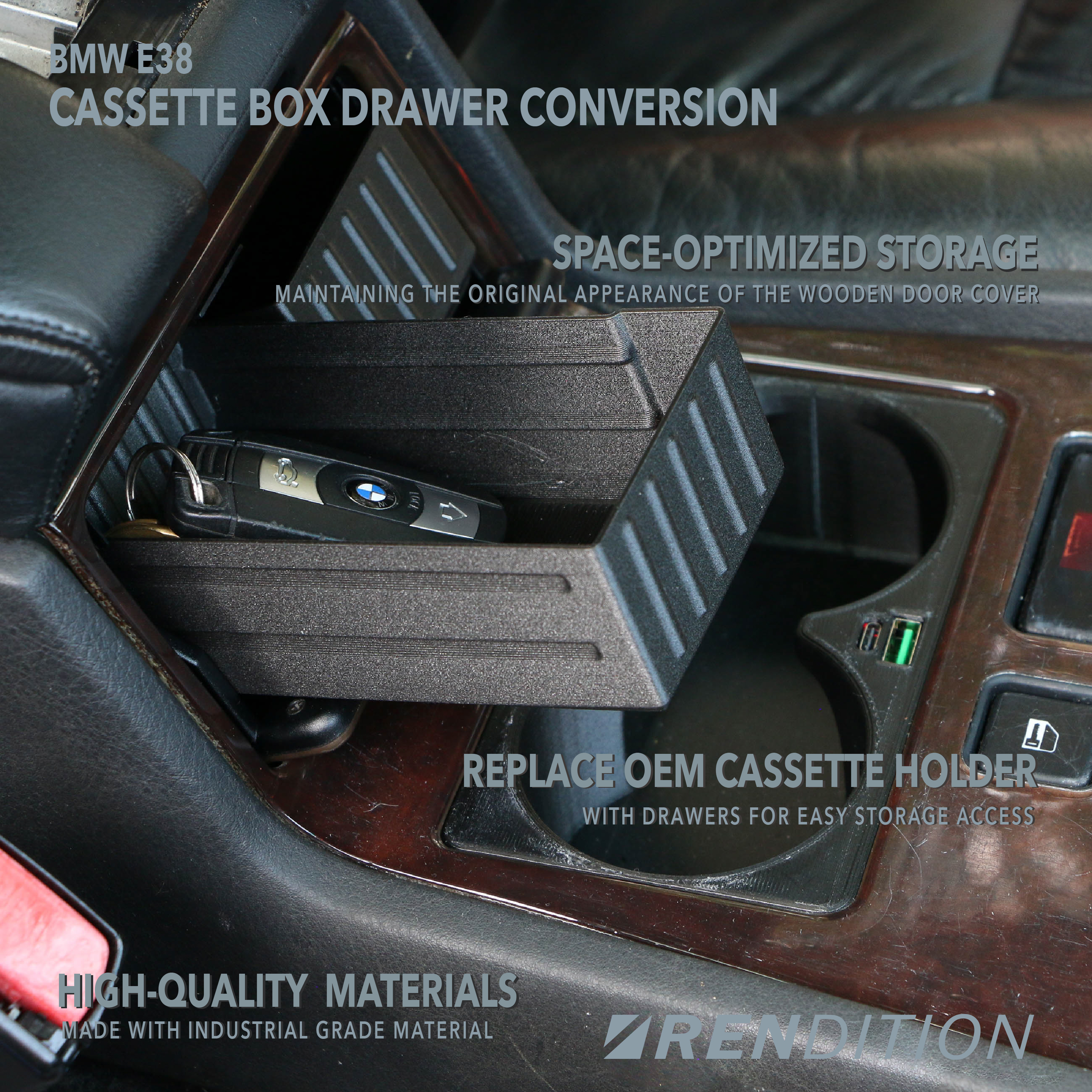 BMW E38 Cassette Box Drawer Conversion