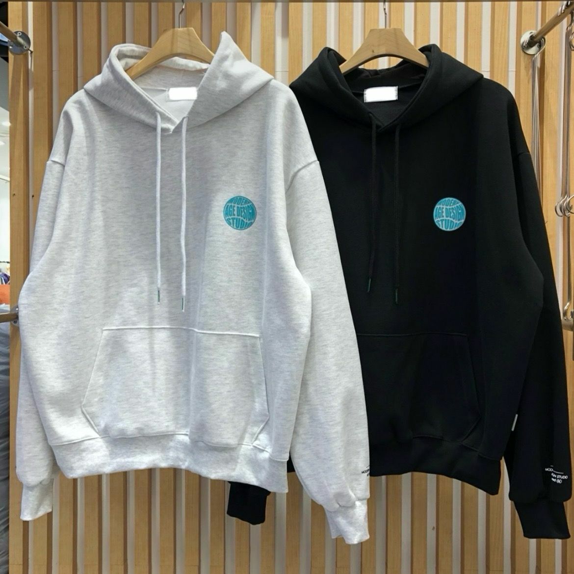 英文字圖案連帽衛衣(薄抓毛底) T5269