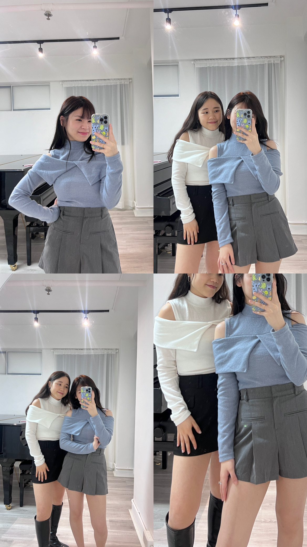 假兩件高領背心Top