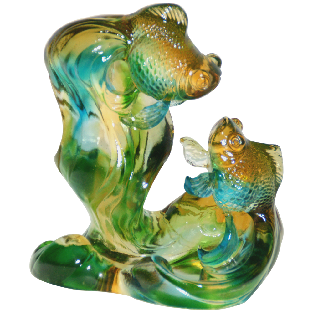 居家開運琉璃魚水情深擺設推薦｜招財納福珍藏 送禮首選