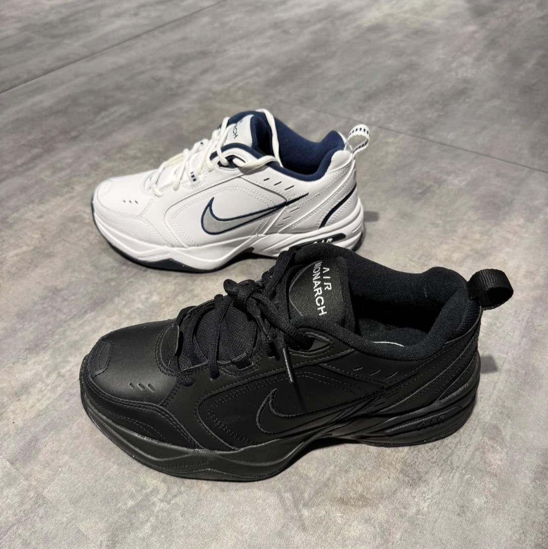 Air Monarch IV 運動 男鞋 基本款 舒適 皮革 白銀/黑  (415445-102) (415445-001)